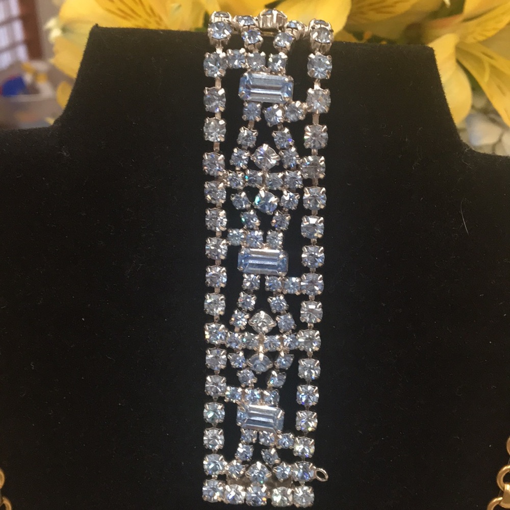 Vintage Light Blue Rhinestone Bracelet